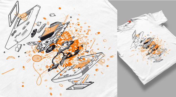 Exploded Gameboy T-Shirt